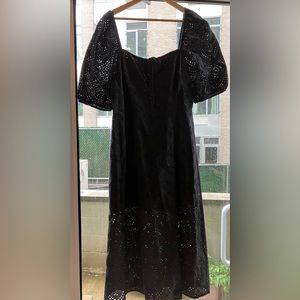 Sanctuary black eyelet summer dress - cotton, puff sleeves, size 12